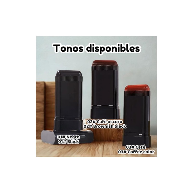 Barra Tinte Temporal Cabello Cubre Canas con Peine 2 en