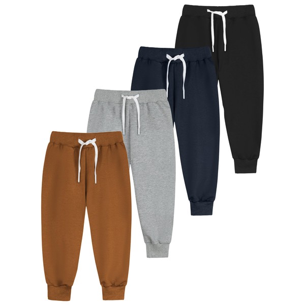 Resinta 4 Pack Toddler and Boys Joggers Sweatpants Kids Pull-On