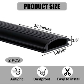 Door Threshold Vinyl Seal Replacement - Bryxium 2 Pcs 36 Inch Adjustable Aluminum Exterior Doors Thresholds Strip, Under Door Weather Stripping, Front Doorways Sill Insert