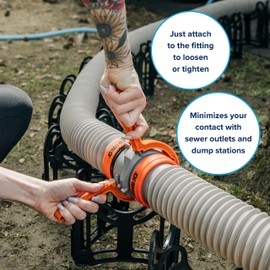 Camco RhinoFLEX Camper/RV Swivel Fitting Wrench Set | Disconnect/Connect Sewer Fittings with Ease | Ergonomic Design & Compatible w/Rhino, Revolution & Easy Slip RV Sewer Hose Fittings | 2-Pk (39758)