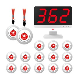 SavvyMate Emergency Call Buttons with 15 Alert Call Buttons -1000FT, Wireless Call Bell for Eelderly with 1 Display Receiver,Caregiver Pager Calling System for Medical Clinic Nurses Station