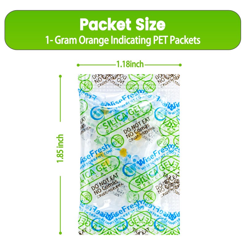 Wisesorb 100Pcs 1 Gram Food Safe Desiccant Packs, Silica Gel