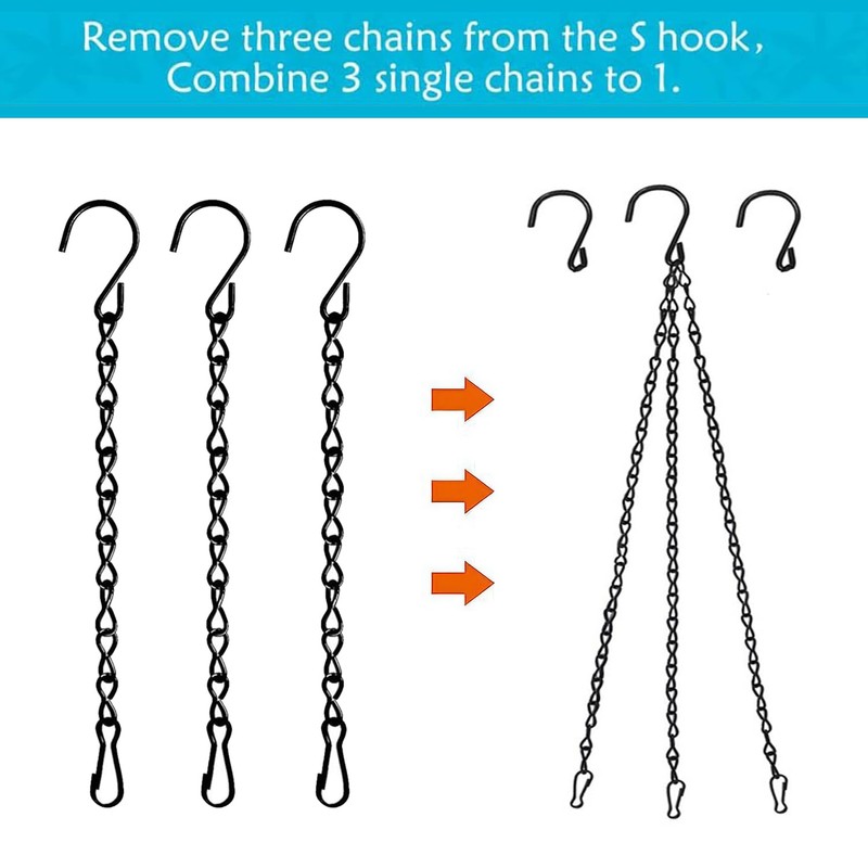 4 Pack Hanging Chain Set with Hooks for Bird Feeders,