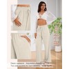 Xaatren 2 Pack Women's Linen Pants Summer Wide Leg Drawstring
