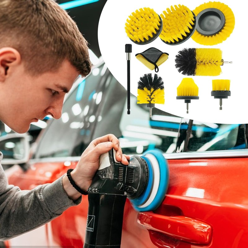 Drill Cleaning Brush Attachment Set | Drill Scrubber Brush Kit