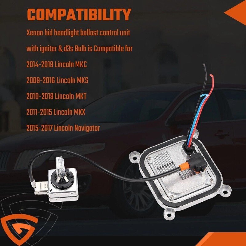 Gearzaar 2pcs For 10-19 Ford Flex Xenon Ballast HID D3S