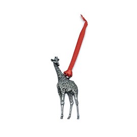 Giraffe Christmas Ornament Pewter Charm Decorative Vacation Travel Souvenir Zoo Safari Jungle Animals Theme Decorations
