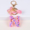 YPYMOD Lnitialen Keyring Tassel Butterfly Sequins Love Letter Keyring, Pink,