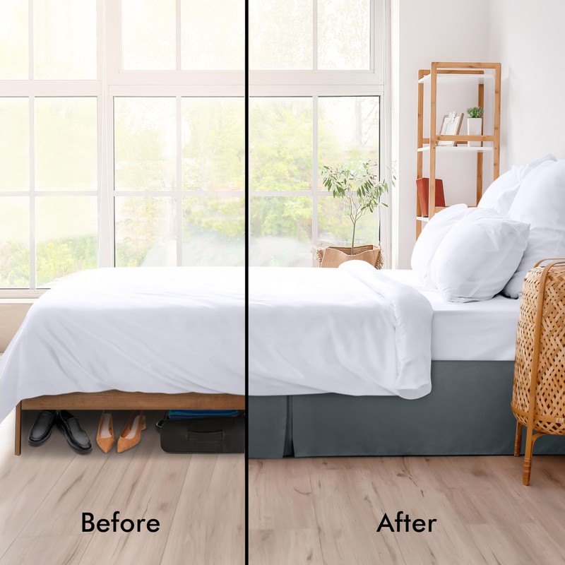 Utopia Bedding Bed Skirt - Soft Quadruple Pleated Ruffle -