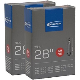 SCHWALBE Genuine Product, Set of 2, 27.6 x 7.1 inches (700 x 18/28 cm), Presta Type, 1.6 inches (40 mm) Valve, 15SV, Box Included