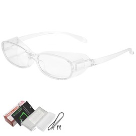 GOKEI Pollen Prevention Glasses, Double Sided Anti-Fog, Pollen Glasses, Blue Light Cut, Water Retention Sheet, Reduces Dry Eye Symptoms, Fog Resistant, Pollen Fever, Clear