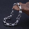 Ushinelit Men’s Retro Skull Stainless Steel Chain Chunky Rhombus Bracelet