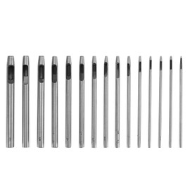 ECSiNG 15Pcs Hollow Hole Punch Leather Hole Punch Set Stainless Steel Punch Cutter Tool for DIY Leather Craft Projects Rubber Paper 100mm