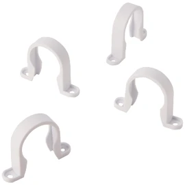 Merriway BH02880 (4 Pcs) Waste Compression and Push-Fit Fittings Pipe Clips, White 40mm - Pack of 4 Pieces