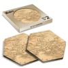 2 x Hexagon Coasters - Antique World Map Mediterranean Sea