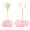 Nupuyai 2 Pieces Natural Rose Quartz Raw Stone Place Card