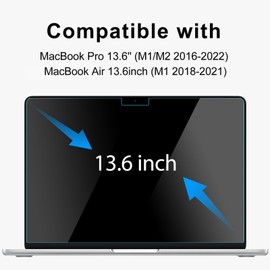 YongMai 2-Pack Anti Blue Light Screen Protector Compatible with MacBook Pro/Max 13.6 inch 2024-2022 M3/M2, Eye Protection & Anti Glare Laptop Screen Protector