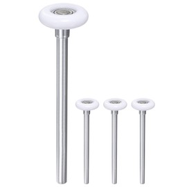 sourcing map 4pcs 1.8" White Nylon Garage Door Rollers for 2" Garage Track, 7" Long Stem Quiet Garage Door Wheels, 11 Ball Bearings, White