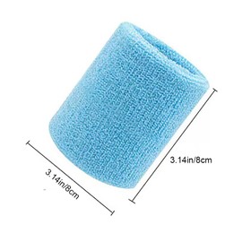 4 Pack 3 inch Wrist Sweatbands Tennis Wrist Bands Absorbent Sweat Band for Men and Women - Elastic Athletic Wrist Bands for Tennis, Basketball, Running, Working Out (Blue)