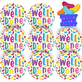 120 Well Done Jellybean Scented 30mm Reward Stickers for Teachers, Parents and Party Bags