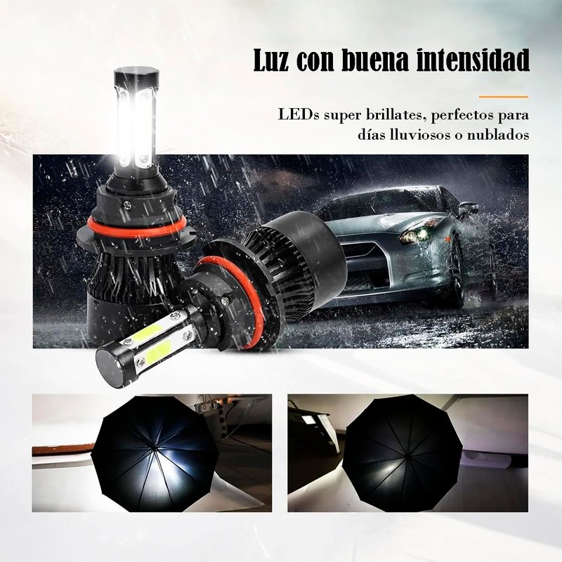Kit 2 Focos Led Modelo 9007 Luz Blanca De 4