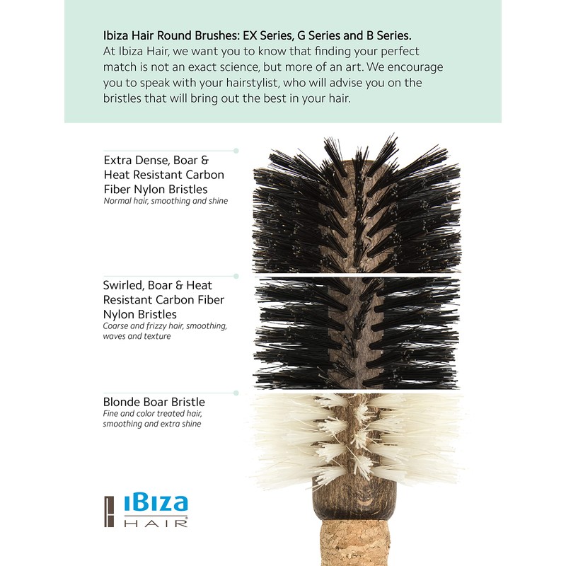 Ibiza Hair - Cepillo redondo - Madera Corcho Eco -
