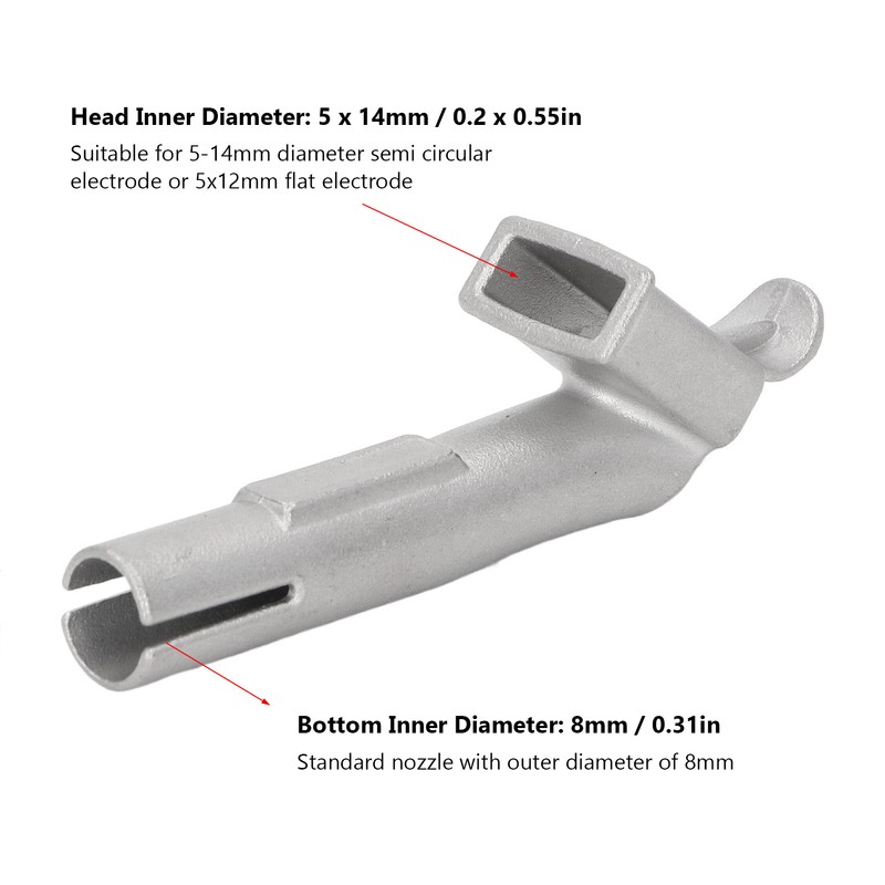 2Pcs Wide Mouth Welding Nozzle Rectangle Stainless Steel Plastic Welder