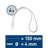 Sprenger Zeising (Spanngummi) mit Gummischlaufe und Haken – 4er Pack