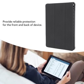 Tablet Case for iOS Tablet 10.2 Inch, PU Leather Tablet Stand Cover with Breathable Hole, Built in Pencil Holder, Magnetic Closure Stand Folio Protective Cover, Black