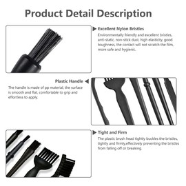 Keyboard Brush,6 in 1 Multi-Purpose Portable Plastic Handle Nylon Anti Static Brush Kit Fit for MacBook Laptop,Phone,Computer Keyboard,Machine,Car Interior Detailing,PP Handle,Razor Cleaning Brush