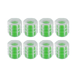Lyxheth 8PCS Fluorescent Tire Valve Stem Caps, Tire Valve Covers, Luminous Auto Wheel Air Valve Caps, Corrosion Resistant Leak-Proof Wheel Valve Cover Universal for Car, Truck, Bike (Green)