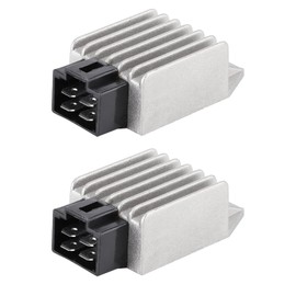 Pack of 2 Motorcycle Voltage Regulator, 12 V 4-Pin Plug Regulator Rectifier, Car Stabiliser for Scooters, Moped, Off-Road Vehicles, Go-Karts Buggie with GY6 Motor, 50 cc to 150 cc