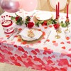 Joyfol Day Valentines Tablecloth Square，Red Heart Polyester Fabric Table Cloth，Washable