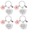 Keboyoe Pack of 4 Key Chains for Mum, Gifts for Women, Girls, Sister, Lucky Charm Keyring, Girlfriend Gifts for Women, Girlfriend, pink