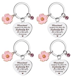 Keboyoe Pack of 4 Key Chains for Mum, Gifts for Women, Girls, Sister, Lucky Charm Keyring, Girlfriend Gifts for Women, Girlfriend, pink