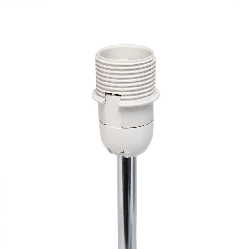 Simple Designs LT2007-PRP Chrome Mini Basic Table Lamp with Fabric