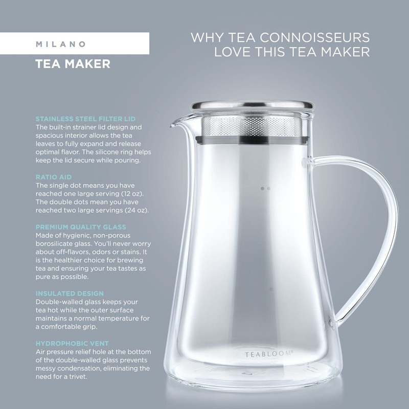 Teabloom Insulated Teapot Keeps Tea Hot – Tea Maker For