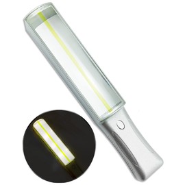 MAGDEPO 4X Lighted Handheld/Hand-Free Bar Magnifier 6 Bright LEDs with Yellow Tracker Line + 2X Stick Bar Magnifier Ideal for Reading Small Prints, Map, Newspaper, Magazine, Low Vision