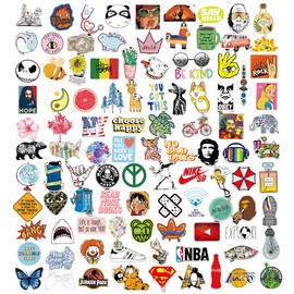 Sports Sticker Set, 100 Pieces, Waterproof, Sports Seal Pack, Sticker Suitcase, Suitable for Cars, Motorcycles, Helmets, Skateboards, Guitars, Etc (100A)