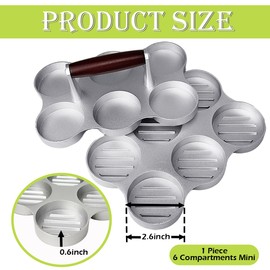 Zansens Burger Patty Press,8 Hamburger Patty Storage Containers,1 Oil Brush 200 Patty Papers,6 Hole Mini Burger Press for Small Hamburgers Grill,Patties,Sausages,Hamburger Buns