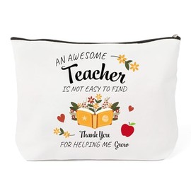 QONCV Cosmetic Bags, Best Teacher Thankgiving Gifts for Women Christmas Birthday, Make Up Bag Presents for Teacher