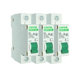 3 PCS Miniature Circuit Breaker DZ47-63 C3 DIN Rail Mount Circuit Breaker Low-Voltage 3A 110/230/400V 1 Pole