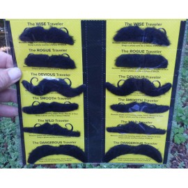 12 Party Moustaches Mustaches costume Pirate Western Cowboy Mexican stickon prop
