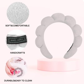 Spa-Stirnband zum Waschen des Gesichts, Make-up-Stirnband, Blasen-Hautpflege-Stirnbänder mit Gesichtswascharmbändern, Frottee-Stirnband, weiches geschwollenes Stirnband für Frauen, Geschenke