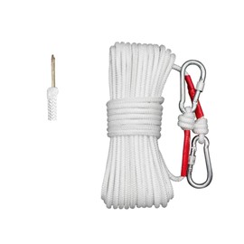 5/16" x 66 ft Wire Center Flagpole Rope with 2 Pieces Stainless Steel Snap Hooks White Braided Polyester Halyard Steel Center Flag Rope for Flagpole Pulleys Sailboats
