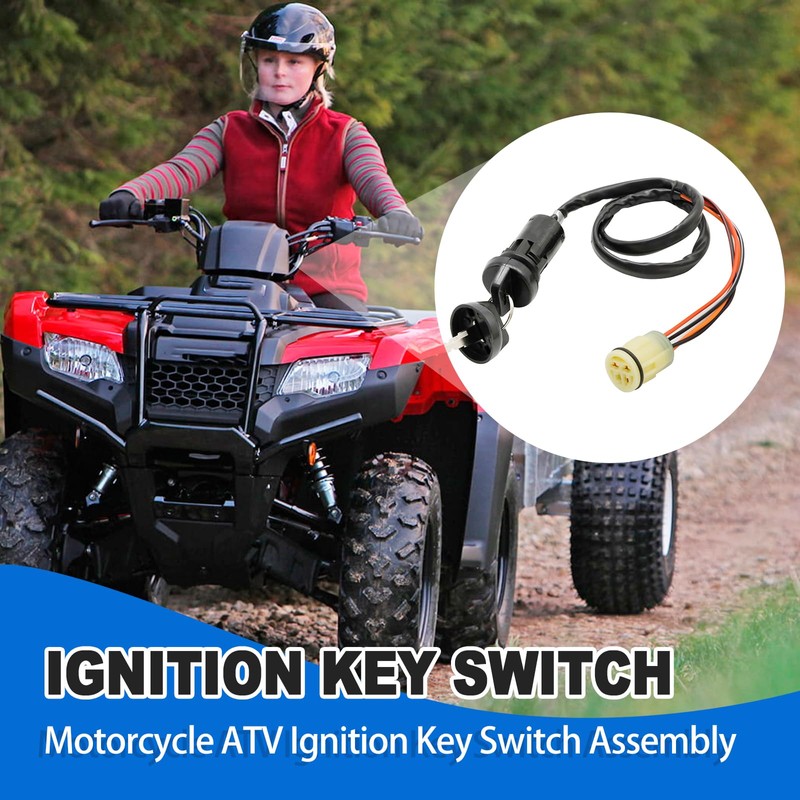 JUUDDENPARTS Ignition Key Switch, Motorcycle ATV Ignition Key Switch Assembly,
