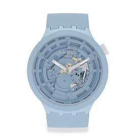 Swatch Big Bold Bioceramic Lacquered Unisex Watch Casual Plastic Blue Automatic Waterproof C-Blue