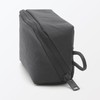 MUJI 84473913 Wrinkle Nylon Large Opening Pouch, Dark Gray, S,