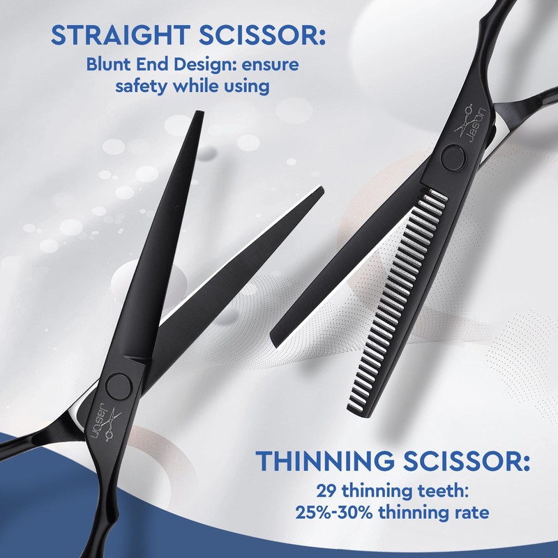 JASON Hair Cutting Scissors Set - Professional 10 PCS Haircut