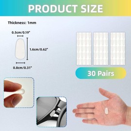 30 Paar Selbstklebende Nasenpads für Brillen, Anti-Rutsch Silikonpads, geeignet für Vollrahmenbrillen und Sonnenbrillen (1 mm Transparent)